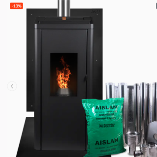 Estufa Pellet Silenzio + kit de seguridad + kit de instalación