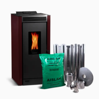 Estufa a pellet Black Vision + kit de Instalación interior